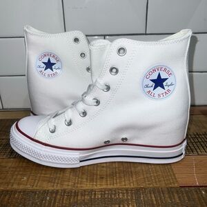 Converse Women All Star Platform Hidden Wedge Heel Sneakers Chuck Taylor White